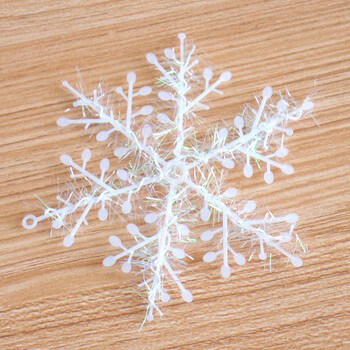 诺琪 圣诞装饰品 圣诞雪花片 雪花串窗贴 绕线 场景装饰布置挂件 圣诞节装饰品 节庆饰品 10cm一包3片(白色)