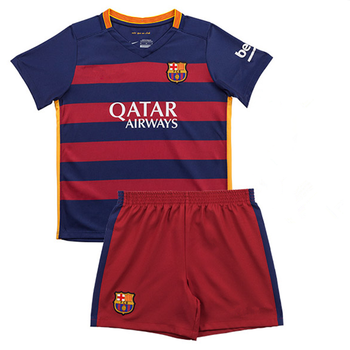 15-16巴萨巴塞罗那主场儿童足球服短袖球衣1