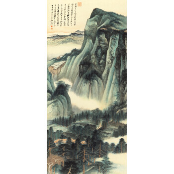 姿翰 超高清微喷装饰画 张大千 峨眉接引殿 工笔