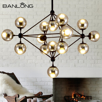 魔豆吊灯 三色变光光源 21头+7W半电镀LED灯