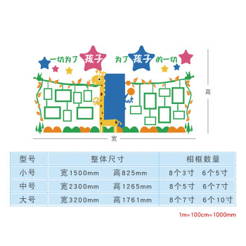 幼儿园卡通墙贴亚克力照片墙装饰教室布置3d立体相框墙班级文化墙