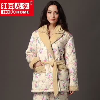 <em>红豆居家</em>冬女士超柔<em>睡衣</em>夹棉<em>珊瑚绒</em>加厚家居服