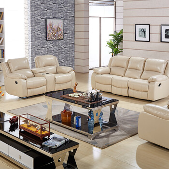 潘神客厅家具真皮沙发组合123头层牛皮小户型