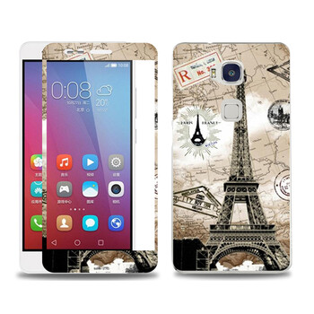 机壳绘彩保护套+防爆钢化玻璃膜 适用于华为