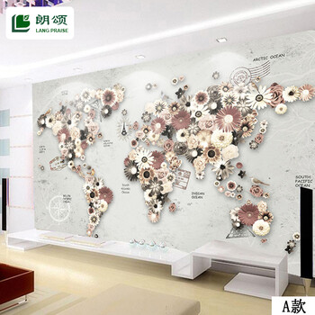 朗颂鲜花花朵世界地图淡雅小鸟航海 电视背景