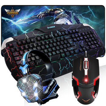 炫光牧马人键盘鼠标套装机械手感发光键鼠套装