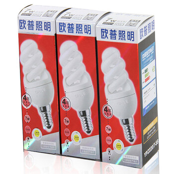 欧普节能灯全螺-7W-E14日光色3支装