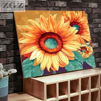 数字油画diy客厅花卉手工自己填色油彩数码手绘装饰画