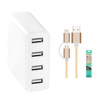 小米(MI)4口USB充电器 便携手机快充插头 标配