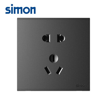 西蒙(SIMON) 开关插座面板 E6系列 五孔插座 86型面板 荧光灰色 721084-61 电工电料