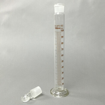【少彩科教】具塞玻璃量筒100ml 化学实验室器材带玻璃塞盖子量筒