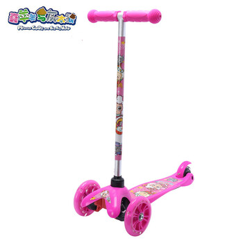 喜羊羊与灰太狼儿童滑板车带闪光三轮滑板车冲