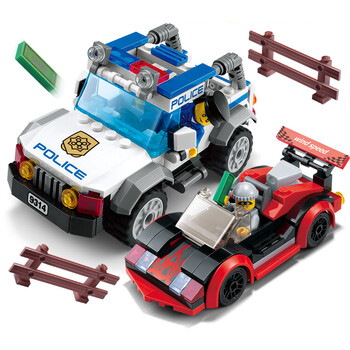 古迪积木警察局系列兼容乐高城市警察飞机汽车