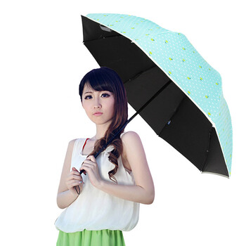 天堂伞 黑胶防紫外线晴雨伞 可爱波点女士遮阳伞 甜甜蜜蜜 七色可选 浅蓝色