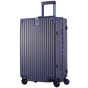 瑞界（SWISSALPS） 万向轮拉杆箱28英寸复古铝框旅行箱男女TSA密码锁行李箱 SA-162039情迷蓝