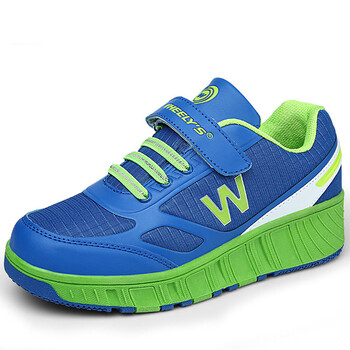 轮滑滑板暴走鞋 男童儿童网布滑轮子鞋带隐形