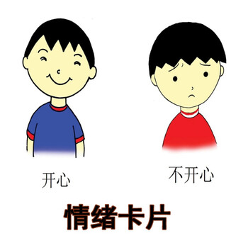 卡贴情绪卡 人物表情认知 自闭症孤独症训练卡片儿童康复教具资料墙贴