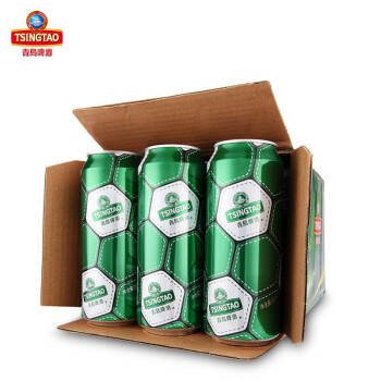 青岛啤酒（TsingTao）经典足球罐10度大罐啤酒畅饮 500mL 12罐 整箱装