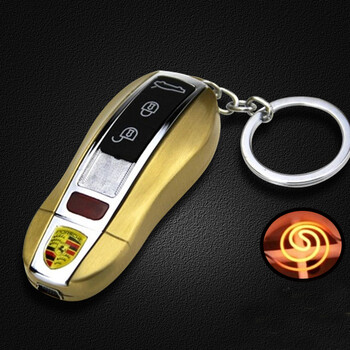 ZIHE USB打火机 创意金属车钥匙保时捷电热丝