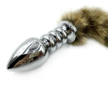 秘语 情趣性尾巴玩具女男用金属狗尾巴狐狸尾