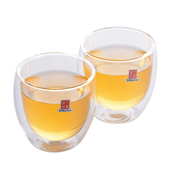 一屋窑 耐高温玻璃茶具 双层杯组230ml双层隔热小茶杯 FH-363/2
