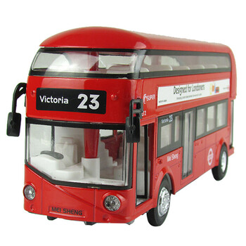 儿童合金玩具车模仿真双层大巴士校巴 火车 公