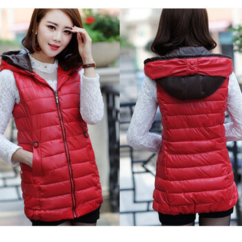 卡卡西2014中<em>长款棉马甲</em>连帽棉衣<em>外套</em>修身韩