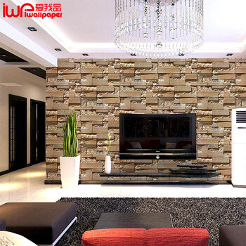 爱我品 灰色3D立体仿砖纹砖墙青砖块 客厅电视