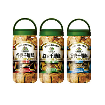 有机厨坊谷麦千层酥 原味麦纤500g+精选扁桃