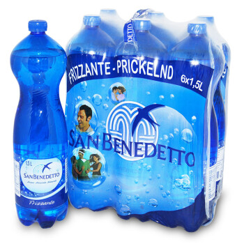 意大利进口 圣碧涛（San Benedetto）天然矿泉水 充气 1.5L*6