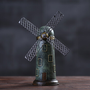 刻沫 欧式复古经典荷兰风车工艺摆件 酒吧咖啡