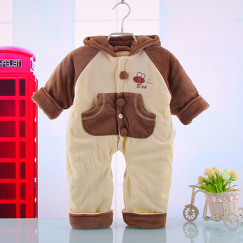 0-1岁婴幼儿男宝宝保暖哈衣男女童纯棉连体衣