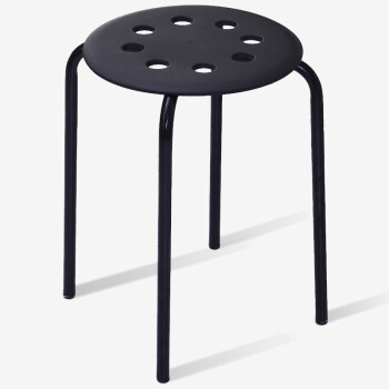 华恺之星 凳子椅子休闲塑料凳子 餐椅板凳 黑色