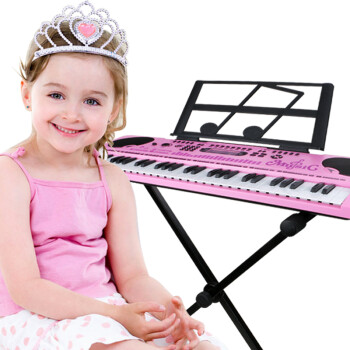 育儿宝儿童电子琴 54键钢琴 高清液晶显示带麦