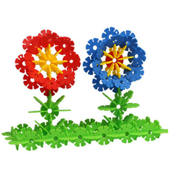 乐乐鱼雪花片积木玩具小孩子儿童立体拼插环保大号加厚雪花片积木宝宝