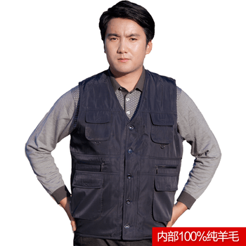 <em>冬窝马甲</em>男真皮男款羊毛<em>马甲</em>棉<em>羊皮</em>坎肩中老年