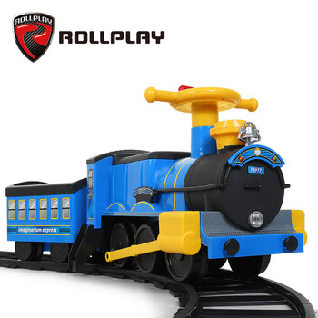 rollplay儿童电动车可坐人冒烟宝宝轨道小火车孩