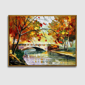 
                                        印象斑斓 Leonid Afremov系列 纯手绘油画 厚油颜料客厅卧室现代抽象装饰画刀画 O款 60X80cm                