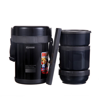 
                                                            象印（ZO JIRUSHI） 保温饭盒SL-GH18进口大容量分格多层保温桶学生便当盒 BA黑色                