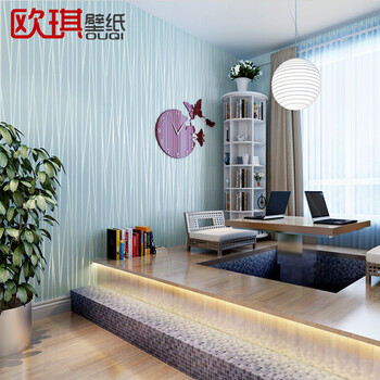 欧琪壁纸 无纺环保自粘条纹 卧室客厅电视背景
