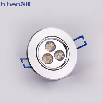 海邦led天花灯射灯筒灯 3W全套背景墙灯具牛眼猫眼孔灯客厅灯暗装 高光表面 3W正白光