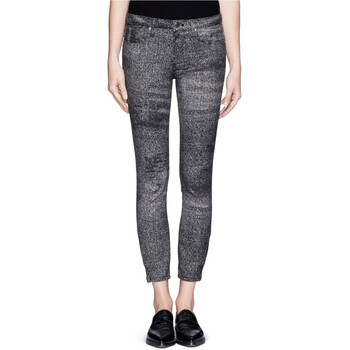 海尔姆特·朗\/Helmut Lang 纹理杂色九分牛仔裤