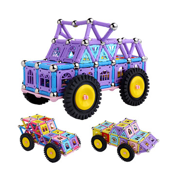 磁力棒积木 男孩女孩汽车城堡磁力片 立体拼插