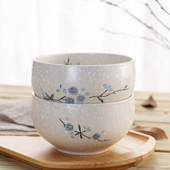 
                                        
                                                            樱之歌 纯手绘雪花釉日式素瓷6英寸钵碗（2只）                