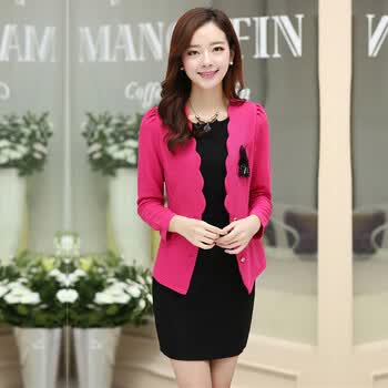 2014秋装新款韩版<em>女装</em>长袖<em>外套背心</em>裙两件套