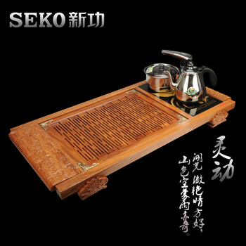 
                                        新功（SEKO） 新功茶具套装整套 紫砂功夫茶具套装电热茶炉 实木茶盘茶具花梨木F58 配F90 送汝窑茶具                