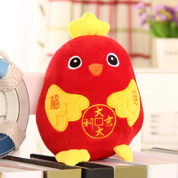 祥物大吉大利小鸡毛绒玩具公仔婚庆公司年会礼
