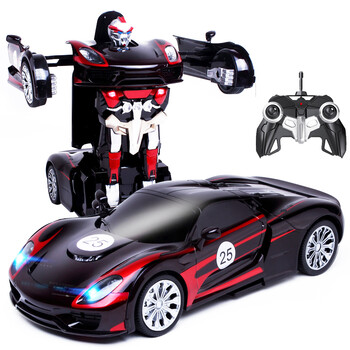 美致遥控变形车 一键变形金刚 大号电动充电玩