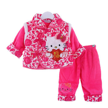 小兔多多秋冬季秋冬宝宝唐装女孩新年衣服儿童