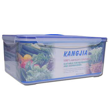 特大号KANGJIA保鲜盒 手提鲜肉冷藏箱 密封蔬果箱防潮箱 透明塑料收纳盒微波 19升L